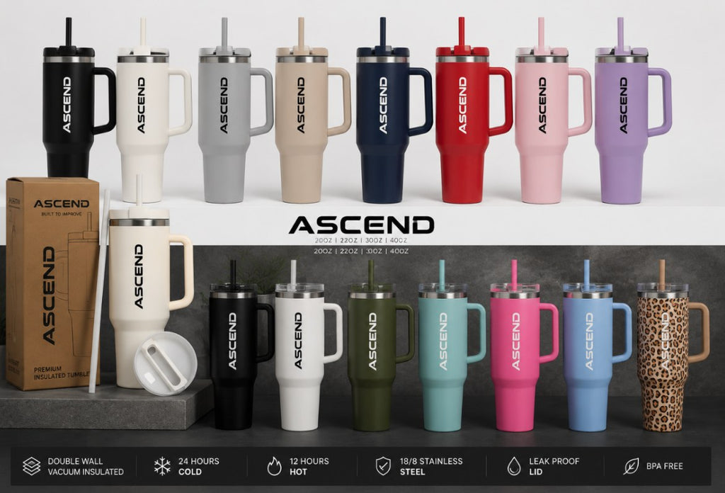 ASCEND Daily Hydration Bottle colourway lineup