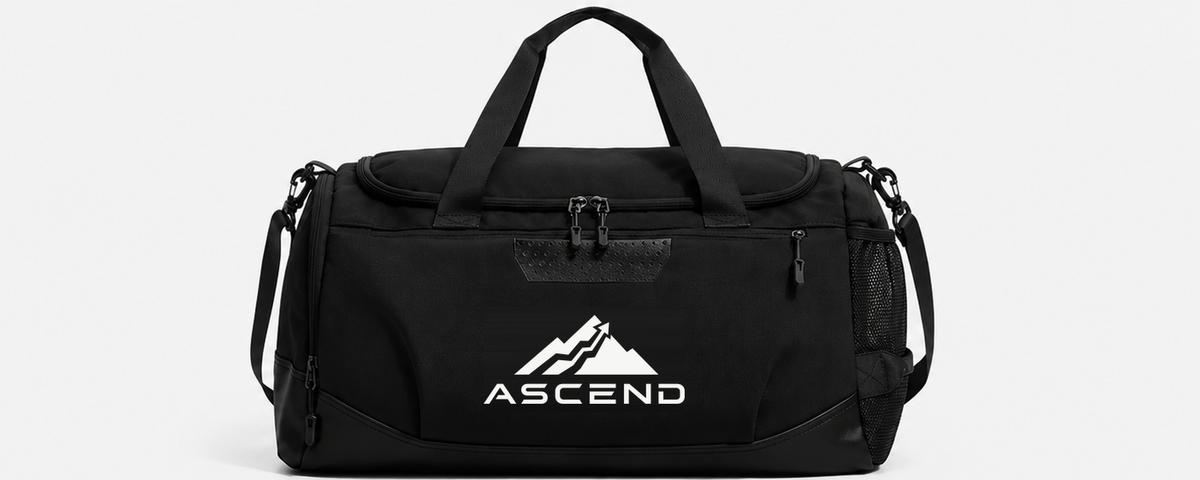 ASCEND Training Duffel in black with the official ASCEND logo