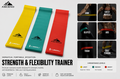 ASCEND Mobility Bands – yellow light, teal medium and red heavy resistance bands with exercise guide and three resistance levels