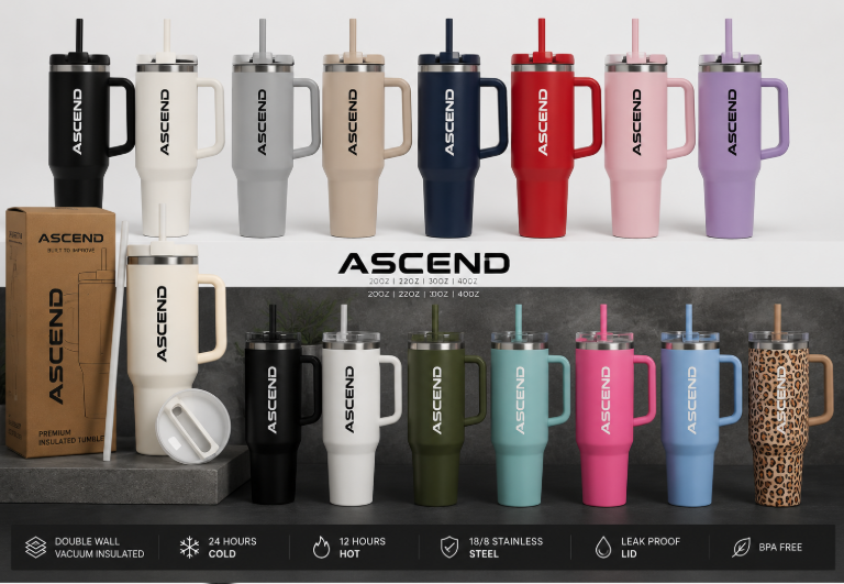 ASCEND 40oz Flow Tumbler full range and specifications