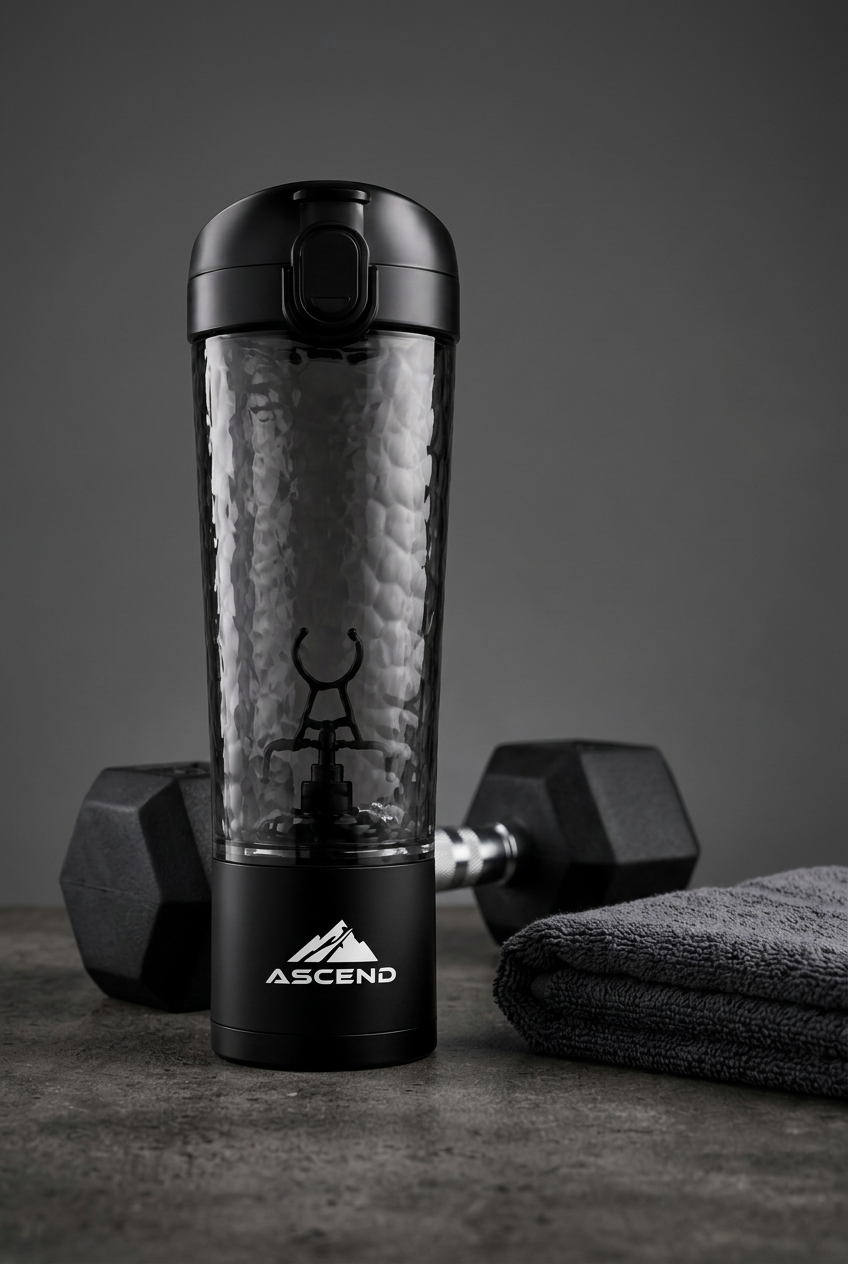 ASCEND Pro Electric Shaker beside gym equipment