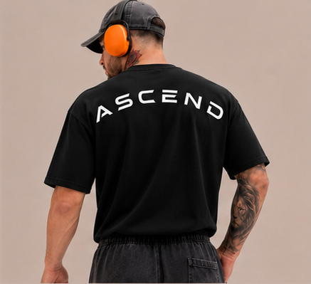 ASCEND Oversized Performance Tee back print